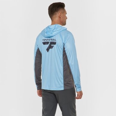 Kapuutsi ja pikkade varrukatega särk Finntrail WAVE BIG LOGO LightBlue 6614 7